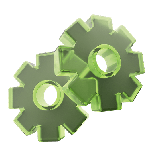 Две зеленые шестеренки